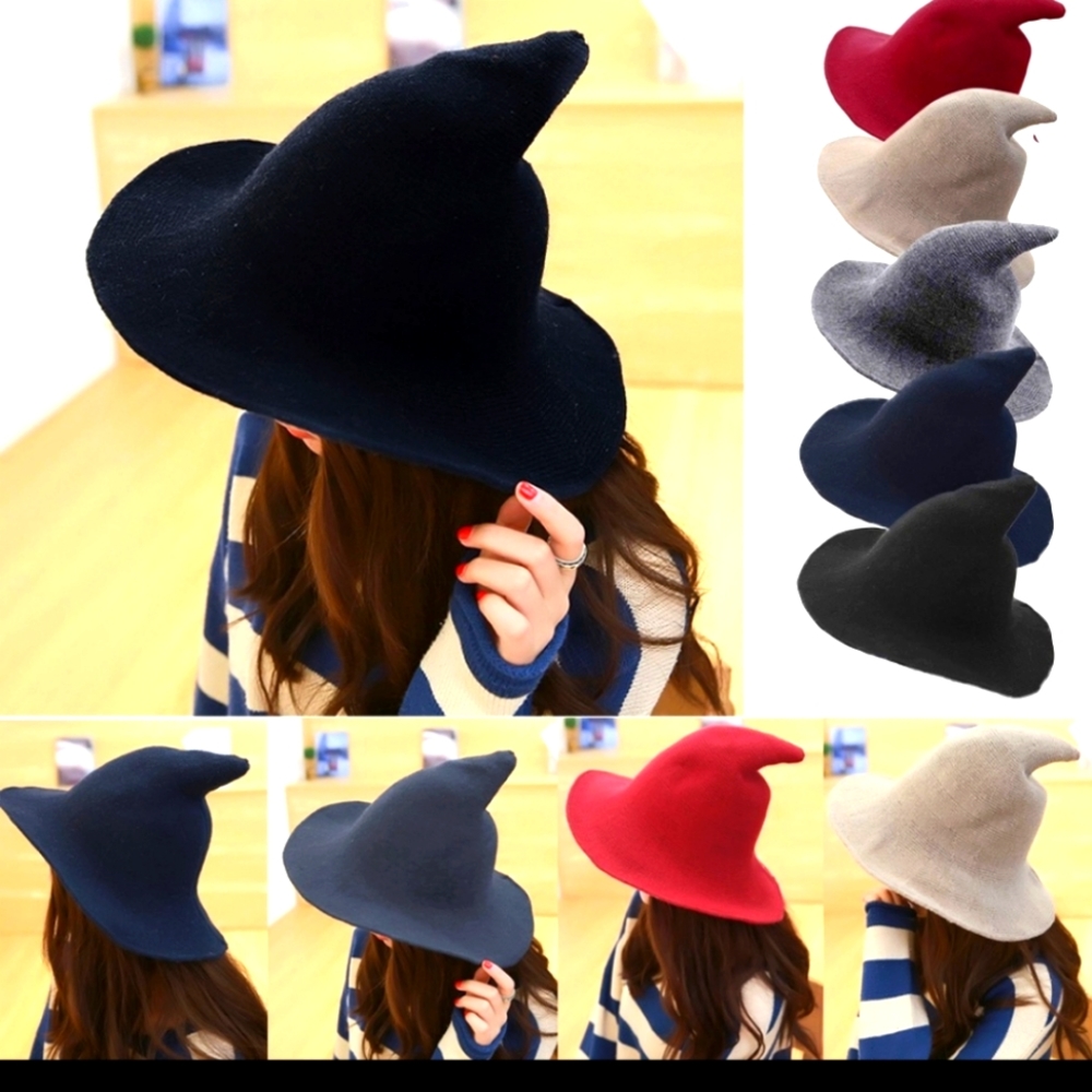 Black 'Wool' Witch Hat